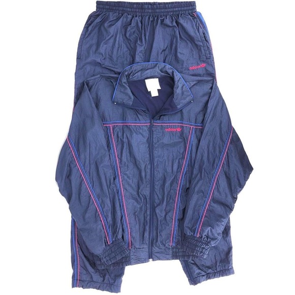 adidas Jackets & Blazers - Adidas navy blue wind suit 90s 1990s vintage